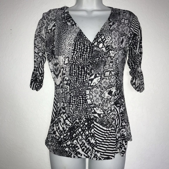 Style & Co Stretch Jersey Off Set Gather Front Top - Picture 1 of 5